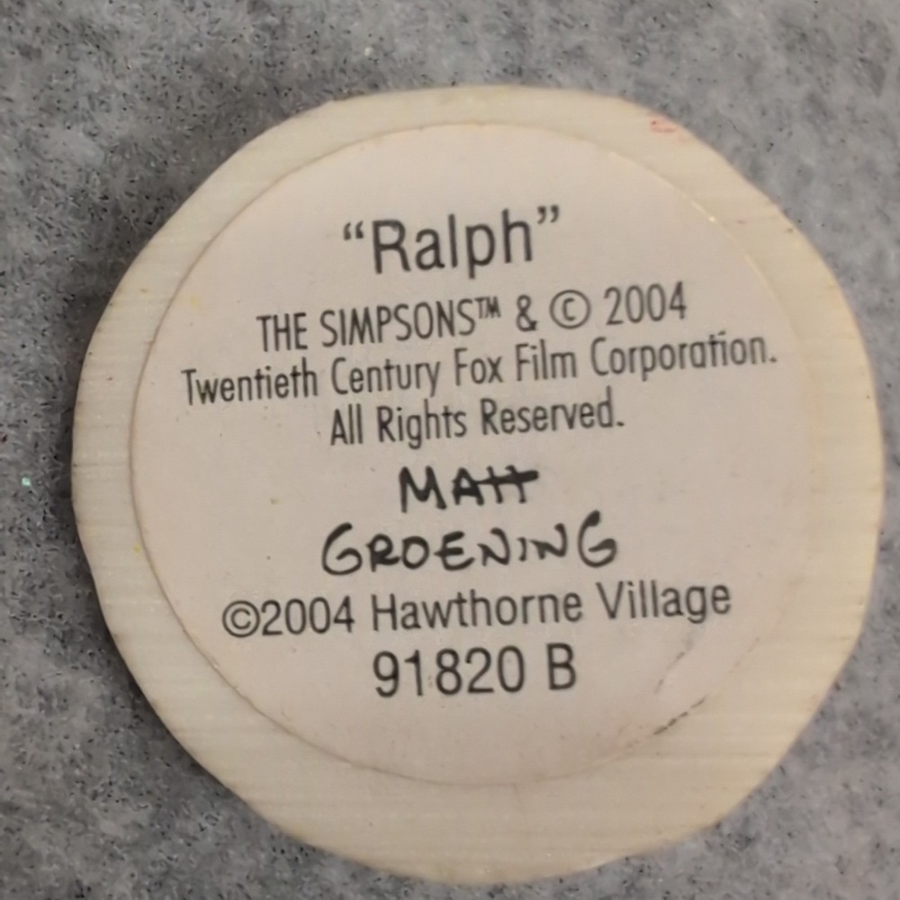 Hawthorne Village The Simpsons Ralph Wiggum Snow Angel Christmas Figurine 2004 - Picture 3 of 3